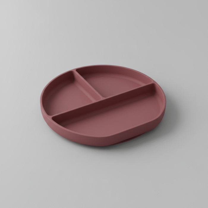 Kids Silicone Divided Plate – Red (1)