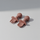 Kids Silicone Spoon & Fork Set – Red (1)