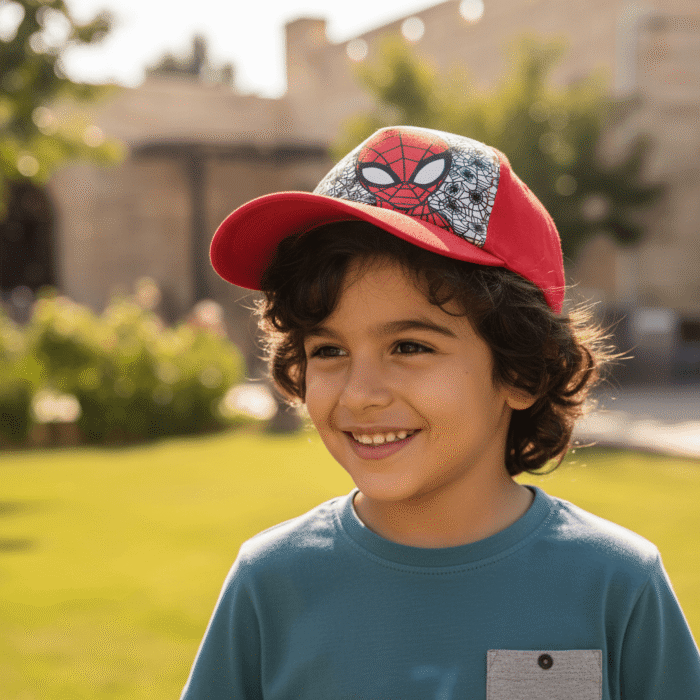 Kids Spiderman Hat - Spiderman Face – Red Cap (4)