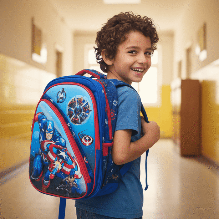 Kids Superhero School Bag – Captain America Design (4)