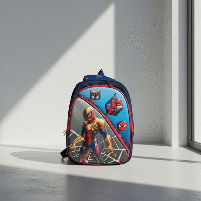 Kids Superhero School Bag – Spider-Man City Design (1)