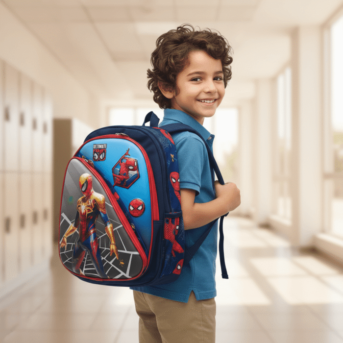 Kids Superhero School Bag – Spider-Man City Design (4)