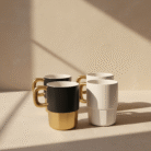 Luxury Ceramic Mug with Gold Handle (3)