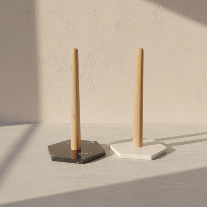 Marble-Base Paper Towel Holder (Black or White) (4)