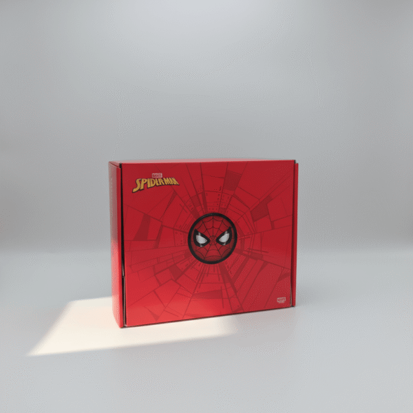 Bold red Spider-Man stationery box with iconic masked logo and smooth modern finish, available at Mint LB Zahle Lebanon