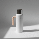 Minimal Thermos Water Bottle with Wooden Handle (2)