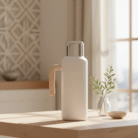 Minimal Thermos Water Bottle with Wooden Handle (3)