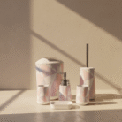 Modern Geometric Marble Bathroom Set – 6-Piece Accessory Collection (3)