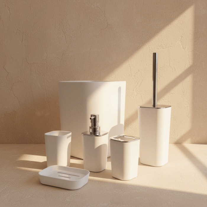 Modern Minimalist Bathroom Accessory Set – 5-Piece (5)