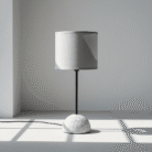 Contemporary light gray accent lamp with soft gray shade, textured half-dome base, and black stand, available at Mint LB Zahle Lebanon