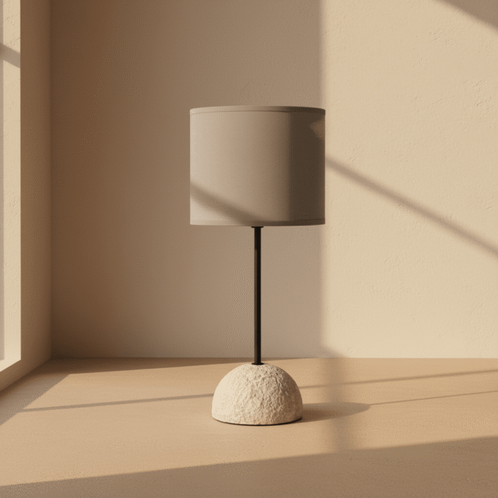 Modern Stone-Base Cylinder Shade Lamp (4)