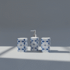 Patterned Ceramic Bathroom Accessory Set – 4 Pieces (2)