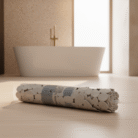 Pebble-Texture Polyester Bathroom Mat – White (3)