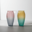 Ribbed glass flower vase in white and multicolor from Mint LB Zahle