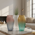 Ribbed Glass Flower Vase – Mint LB Zahle – Mint LB Zahle (4)