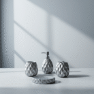 Sculpted Ceramic Bathroom Set – 4-Piece Textured Design (5)