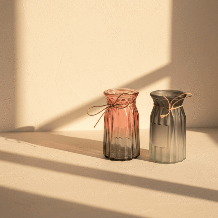 Small Ripple Glass Flower Vases Collection – Mint LB Zahle (4)