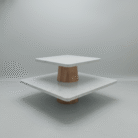 Two-Tier Marble & Wood Display Stand (1)