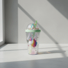 Unicorn Dome Water Cup with Floating Beads & Straw (14)