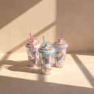 Unicorn Dome Water Cup with Floating Beads & Straw (4)
