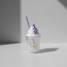 Unicorn Ice Cream Water Cup – Double Layer Glitter Cup with Whipped Lid & Straw (9)