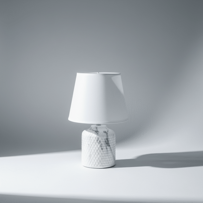 White Stone-Texture Table Lamp (2)