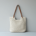 Woven Beach Bag – Available in Natural & White (1)