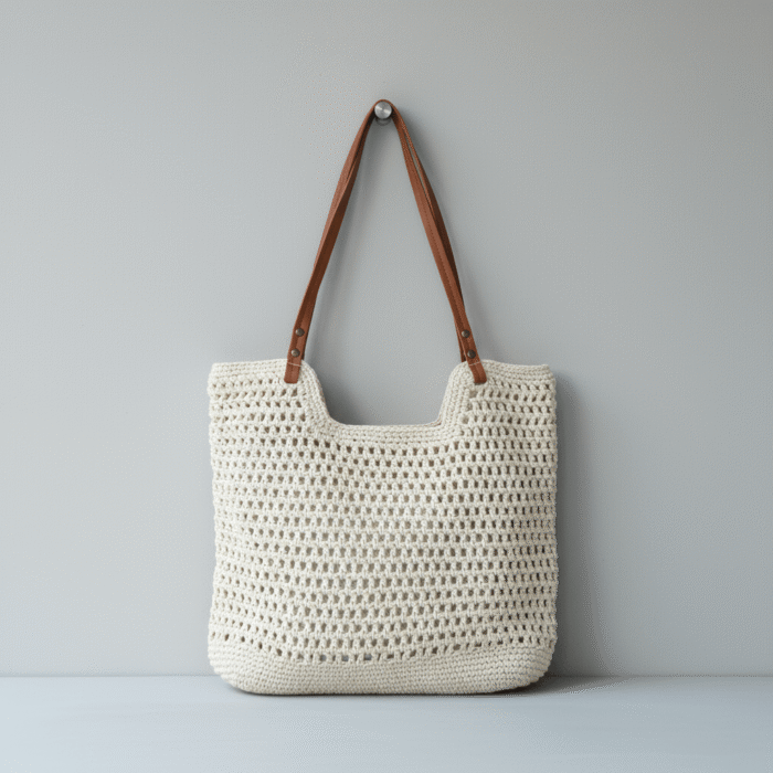 Woven Beach Bag – Available in Natural & White (1)