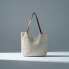 Woven Beach Bag – Available in Natural & White (2)