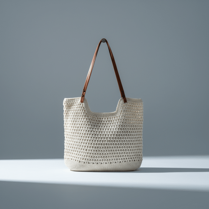Woven Beach Bag – Available in Natural & White (2)
