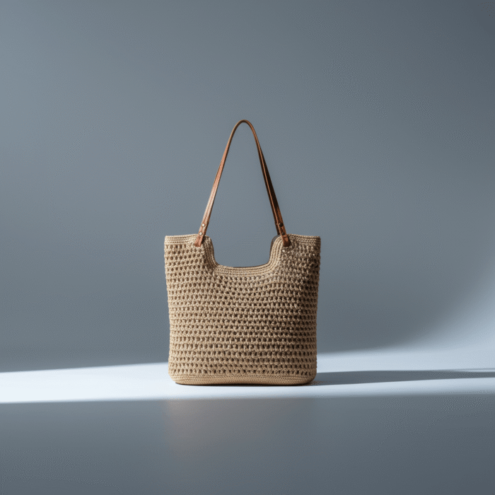 Woven Beach Bag – Available in Natural & White (6)