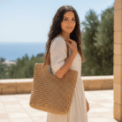Woven Beach Bag – Available in Natural & White (8)