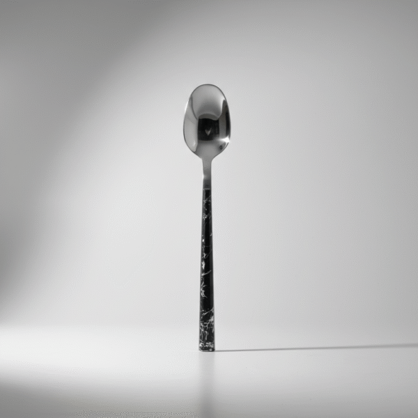 6 Piece Marble Handle Spoon Set - Modern & Elegant Cutlery | Mint LB