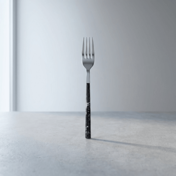 6 Piece Small Fork Set - Modern Marble Handle, Elegant Black | Mint LB