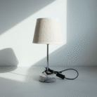 Modern cream table lamp with textured cream shade and sculptured light base, cream table lamp, available at Mint LB Zahle Lebanon